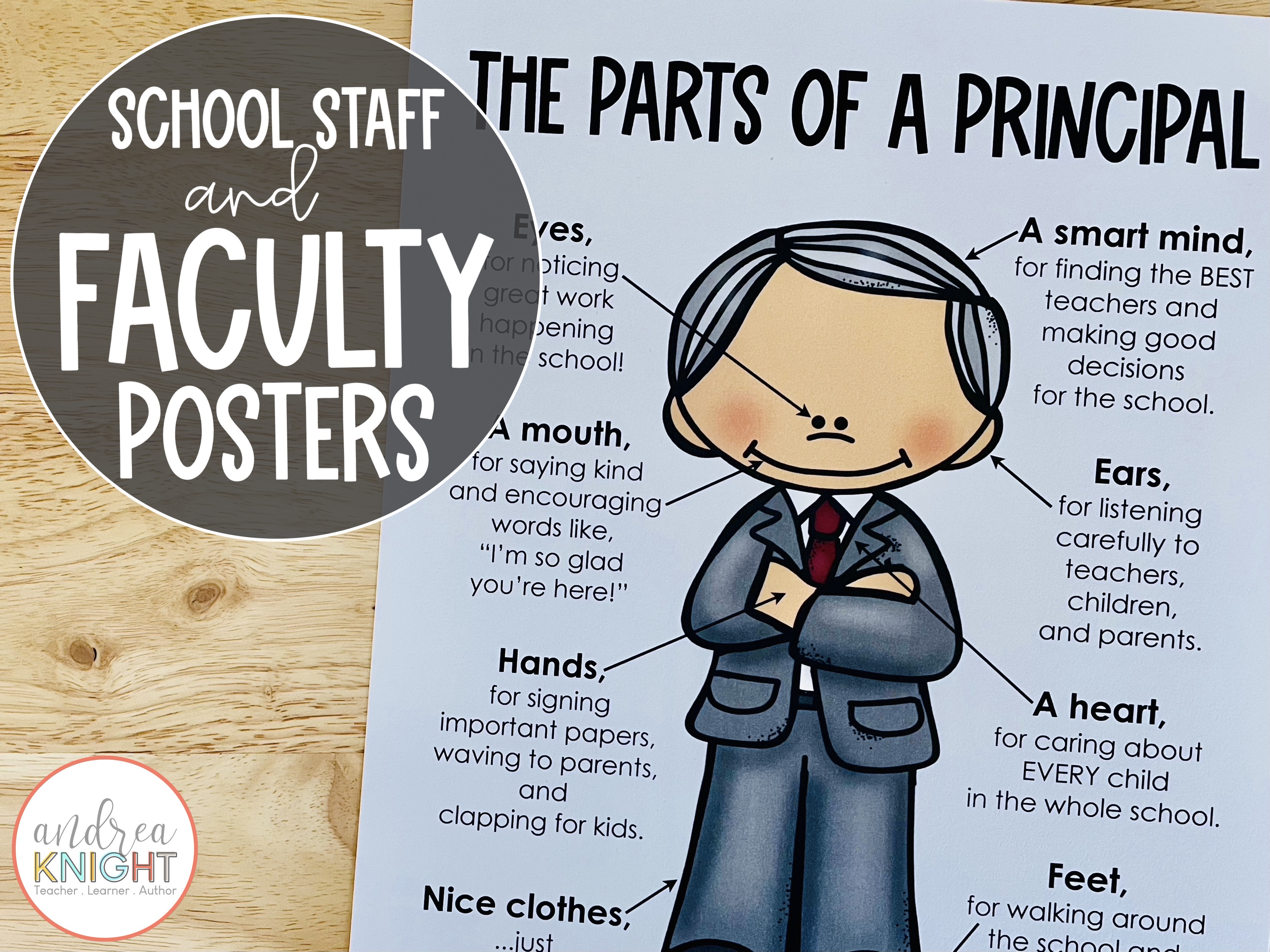 This is a photo of a poster describing what an elementary school principal does. I