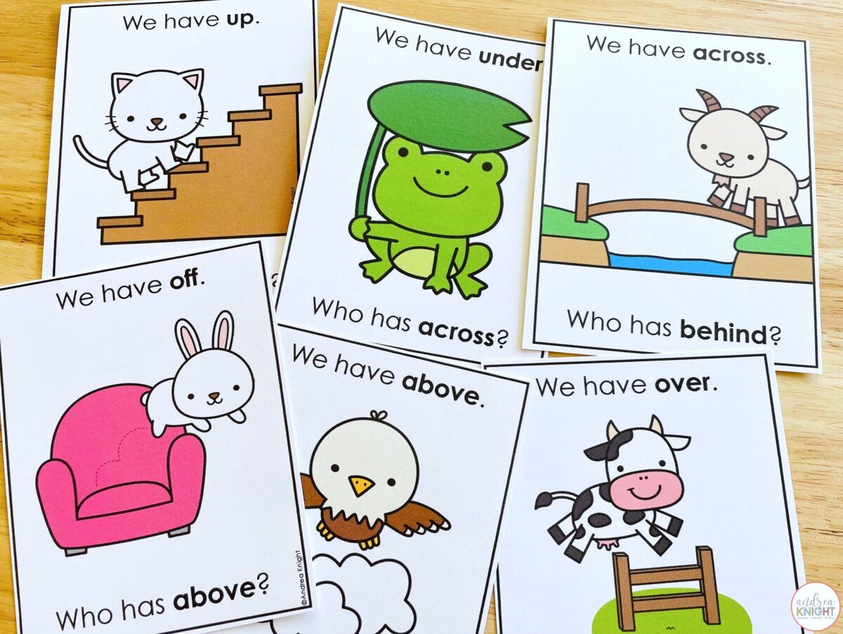 Try these fun activities when teaching children about prepositions and positional words.