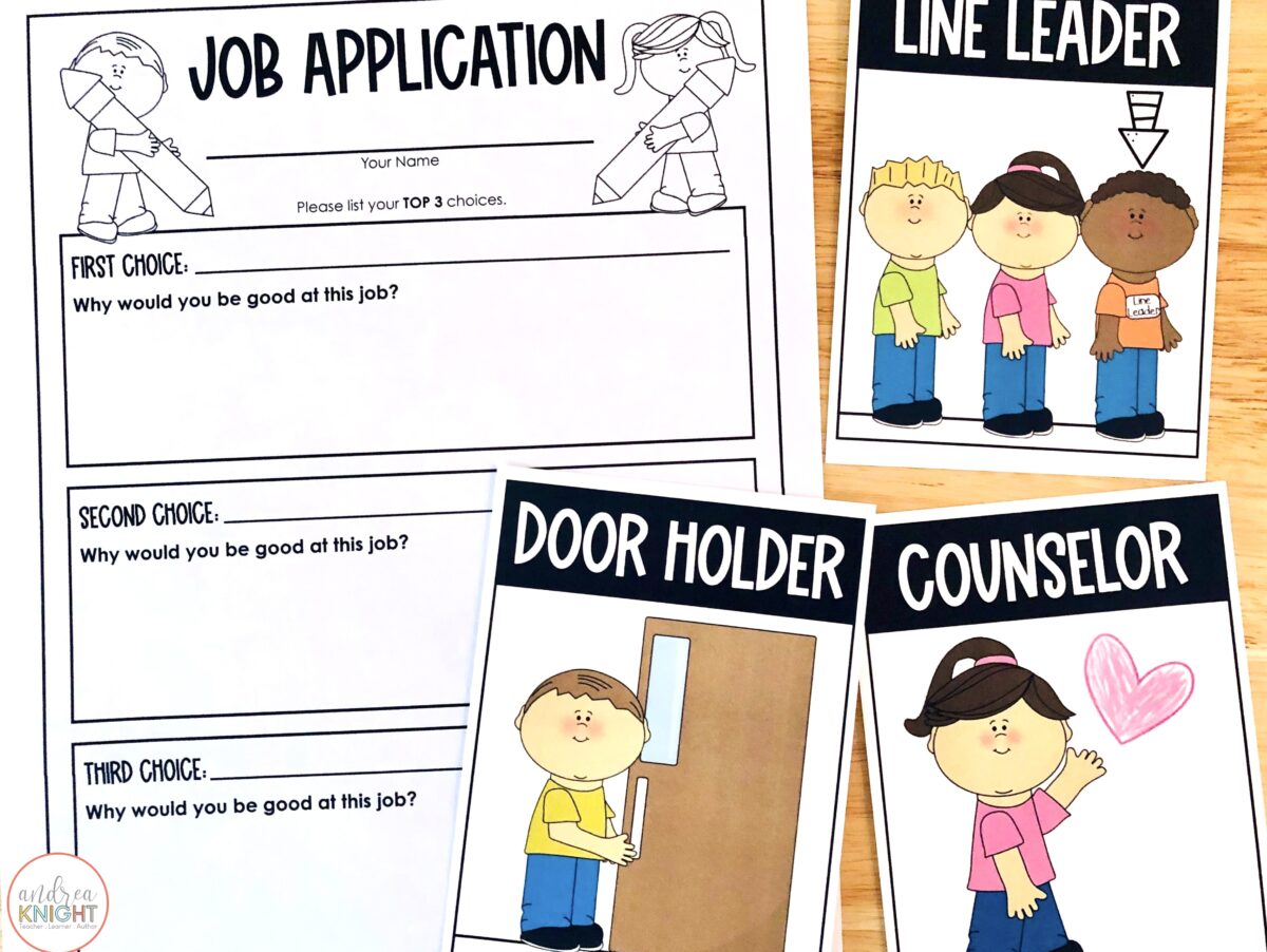 Classroom Jobs for Kids in First and Second Grade - This is a reimagined idea where children apply and interview for the classroom job they want.