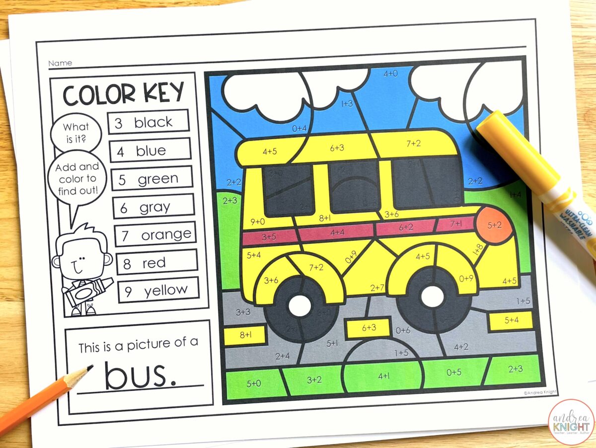 These back to school coloring pages are color-by-code activities that reflect kindergarten skills... perfect for the first morning of first grade.
