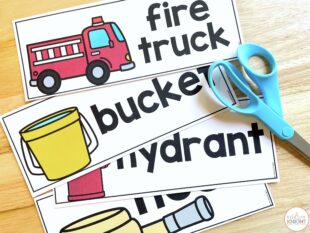 Fire safety and prevention month activities and resources for children in kindergarten and first grade.