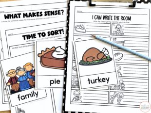 This "write the room" focuses on Thanksgiving words. It has been differentiated so it will work for children in both kindergarten and first grade.