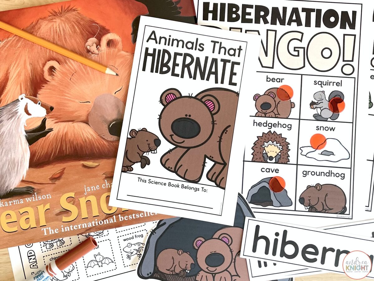 Activities, snacks, games, and crafts to use with the children's book Bear Snores On by Karma Wilson.