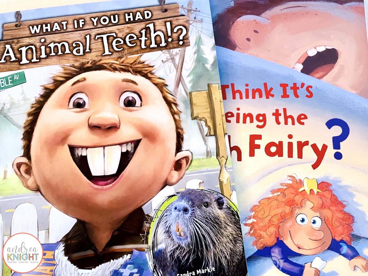 Children's books and activities for Dental Health Month in February.