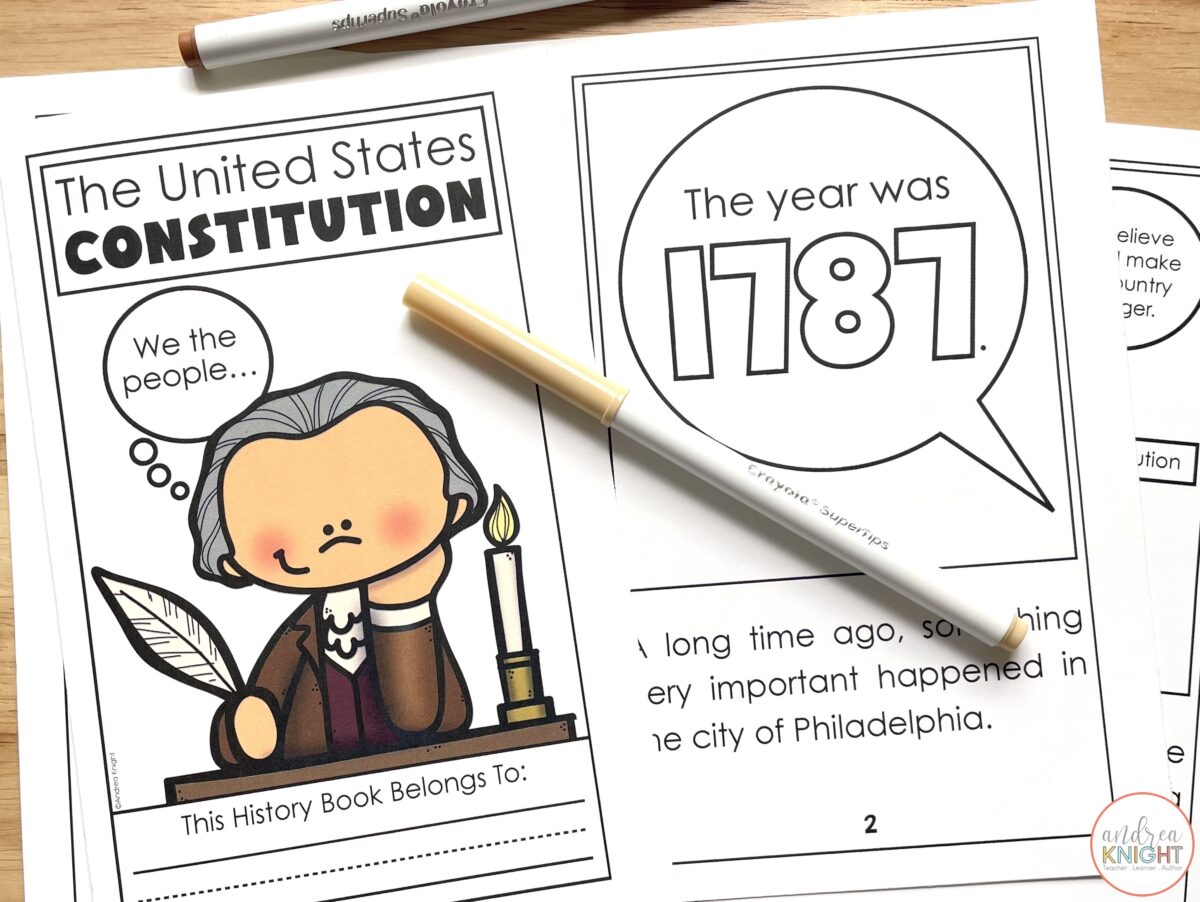 Constitution Day Activities for Children in Kindergarten and First Grade