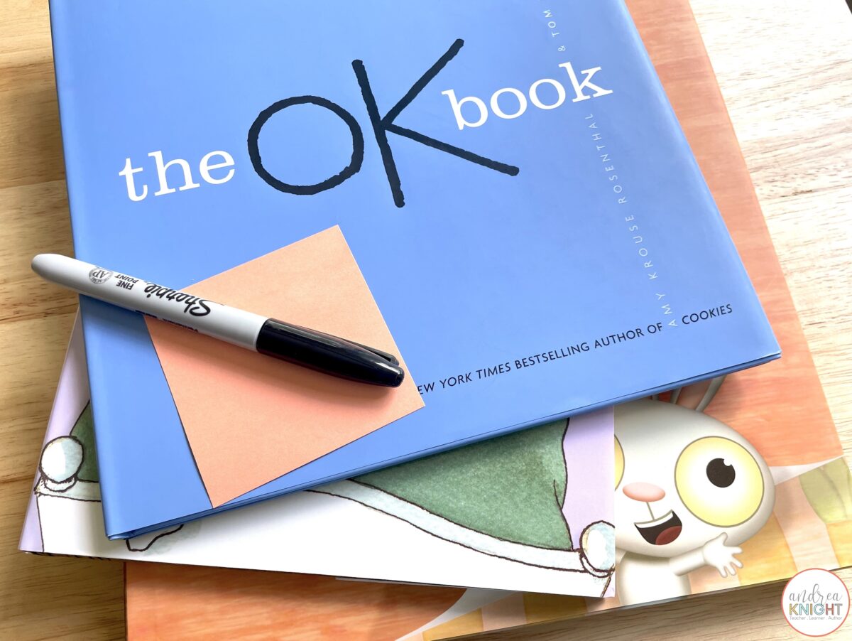 The OK Book by Amy Krouse Rosenthal and Tom Lichtenheld is a great read-aloud picture book for the first week back to school.